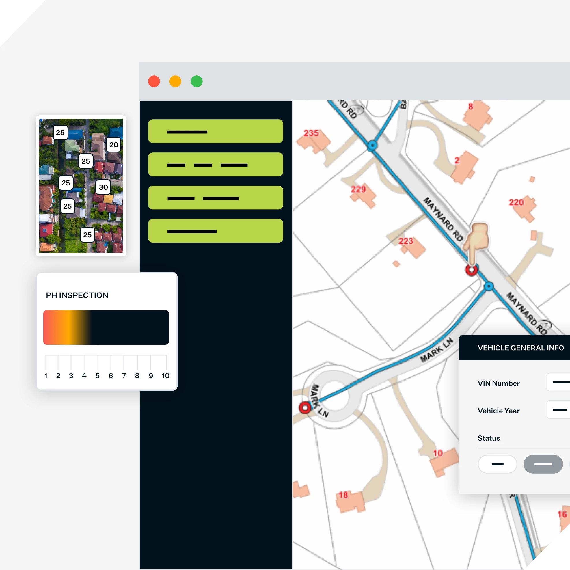 Illustration of a cloud-based GIS platform showcasing asset management with interactive map layers and data visualization tools, representing streamlined infrastructure tracking.